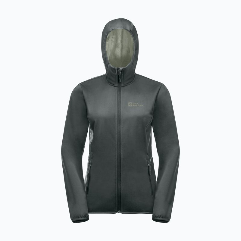 Damen Softshell-Jacke Jack Wolfskin Windhain Hoody slate green 9