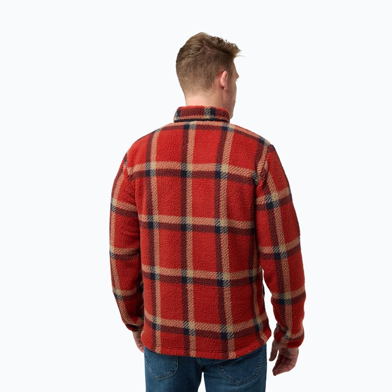 Herren Jack Wolfskin Fleece Sweatshirt Felslicht Check intensiv rost 2