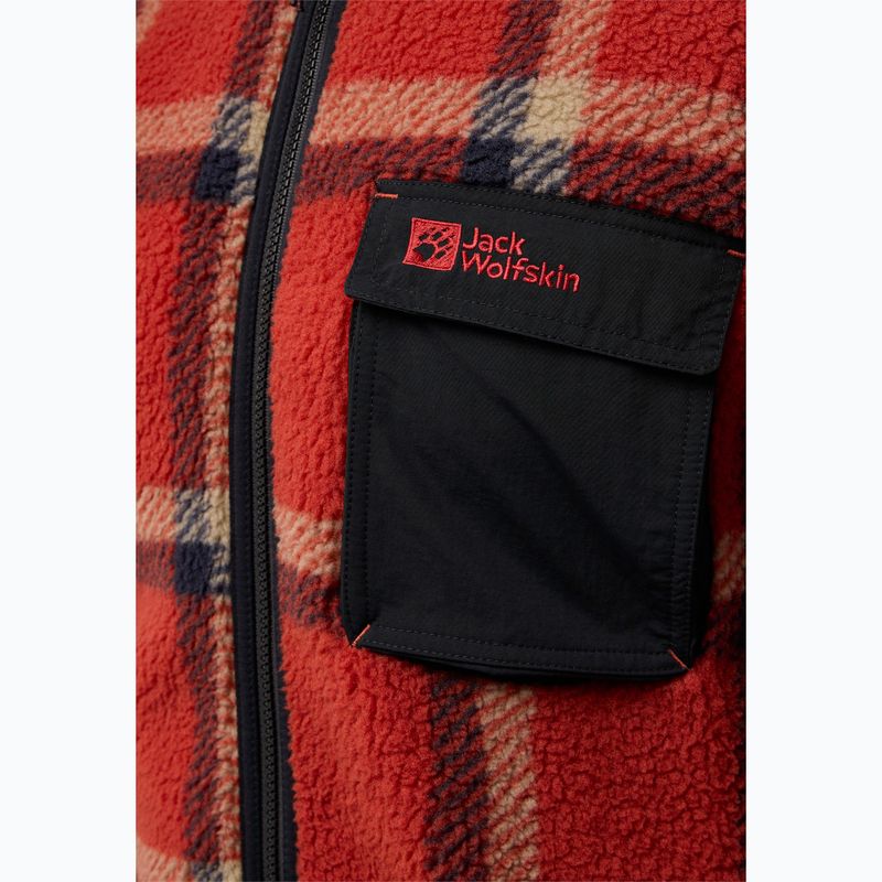 Herren Jack Wolfskin Fleece Sweatshirt Felslicht Check intensiv rost 4