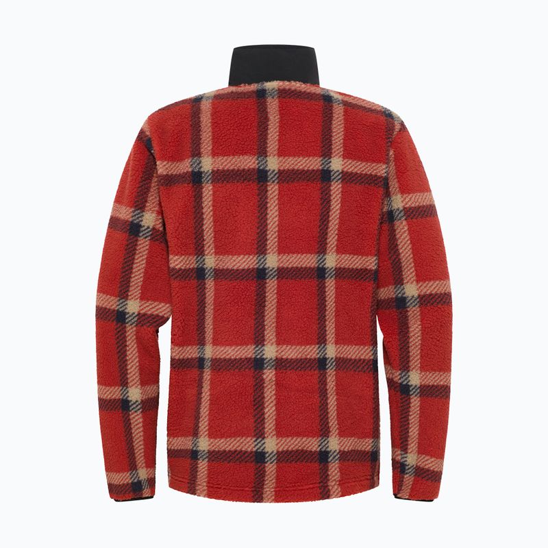 Herren Jack Wolfskin Fleece Sweatshirt Felslicht Check intensiv rost 7