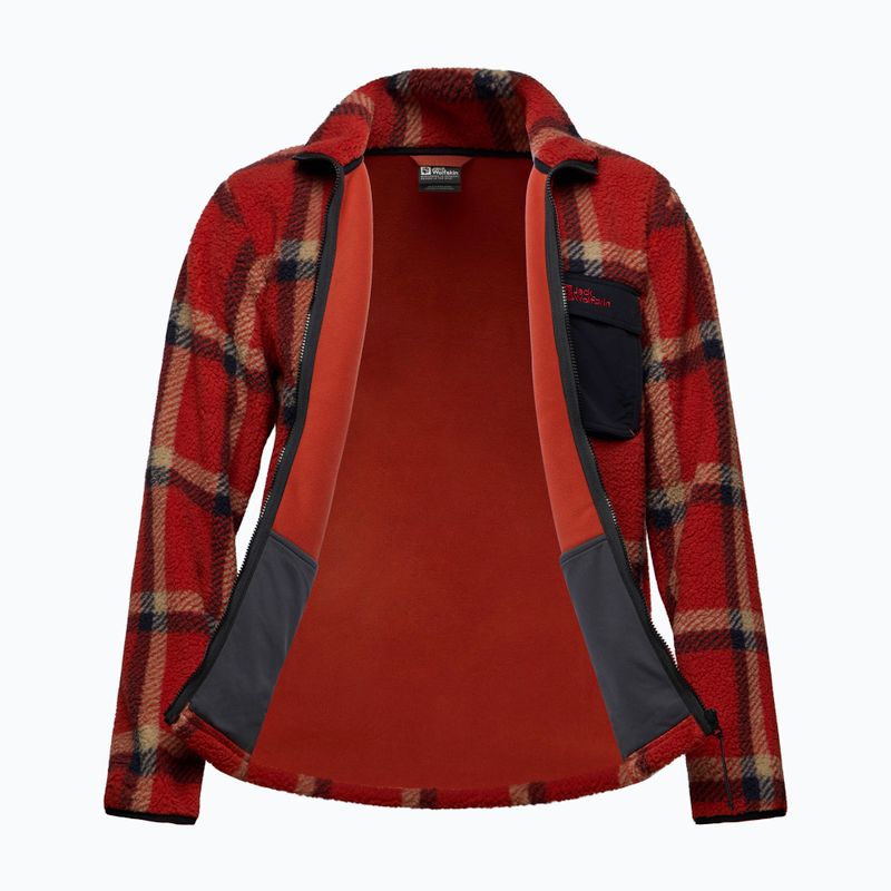 Herren Jack Wolfskin Fleece Sweatshirt Felslicht Check intensiv rost 8