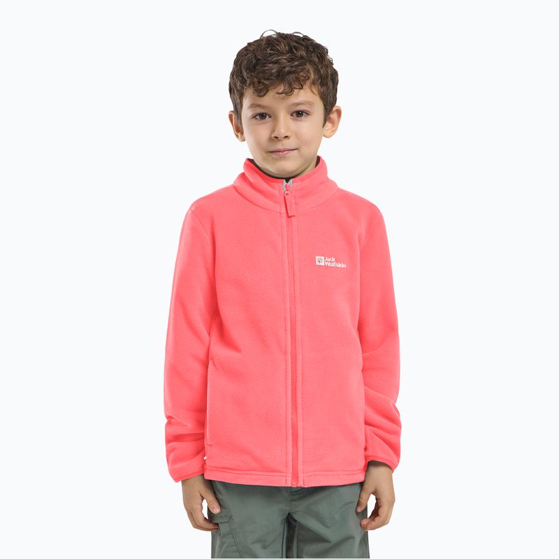 Fleece Hoodie Sweatshirt Kinder Jack Wolfskin Taunus sunset coral 7