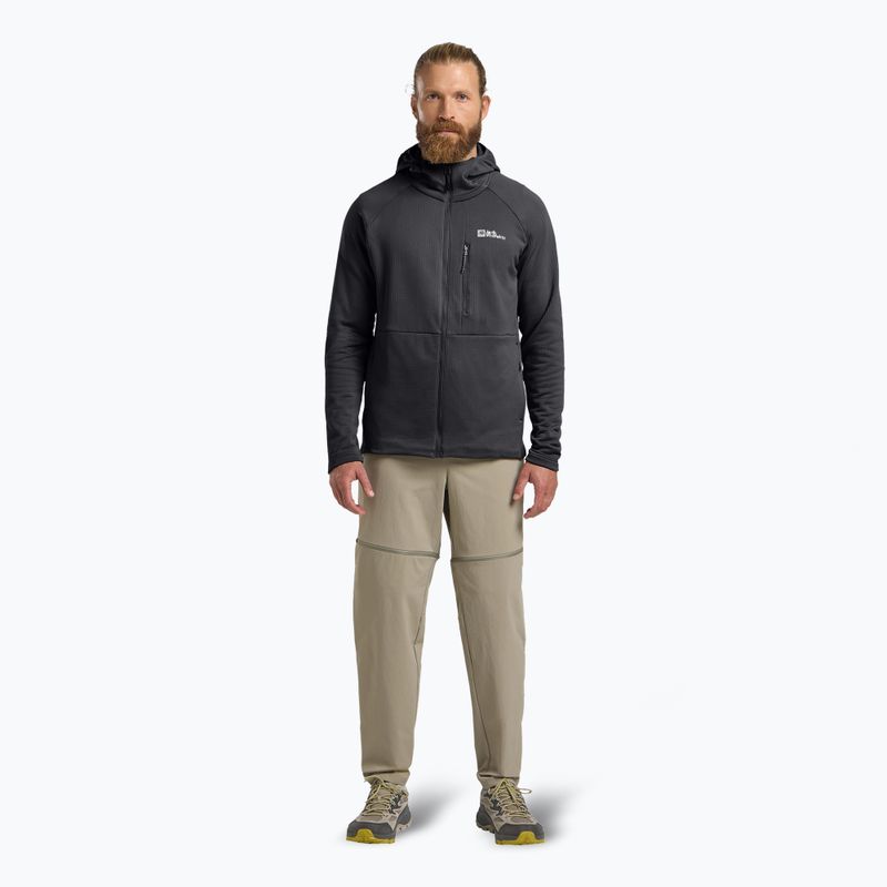 Fleece Sweatshirt Herren Jack Wolfskin Kolbenberg Hooded Full Zip phantom 2