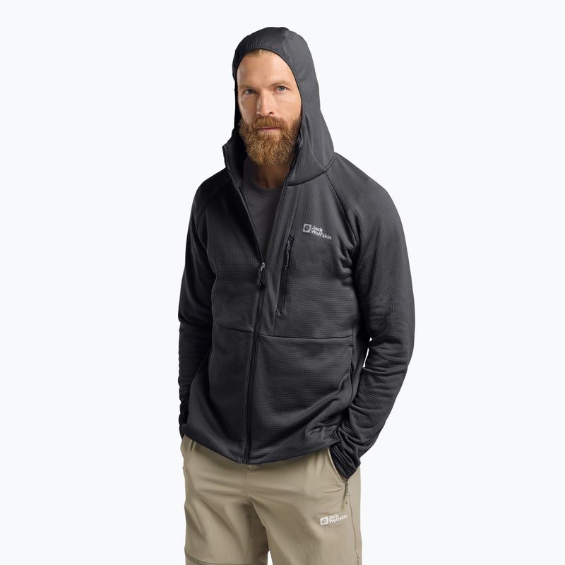 Fleece Sweatshirt Herren Jack Wolfskin Kolbenberg Hooded Full Zip phantom 4