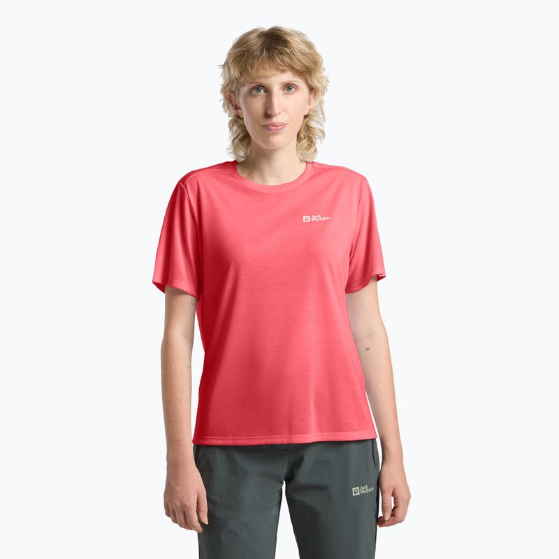 Jack Wolfskin Damen-Trekking-T-Shirt Vonnan Sonnenuntergang Koralle