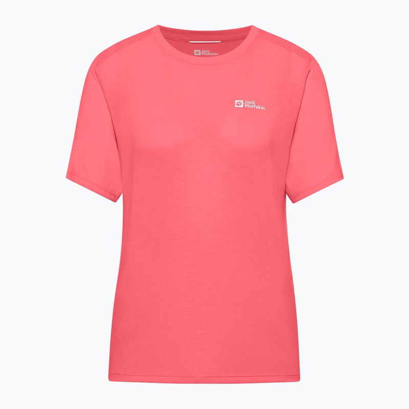 Jack Wolfskin Damen-Trekking-T-Shirt Vonnan Sonnenuntergang Koralle 5