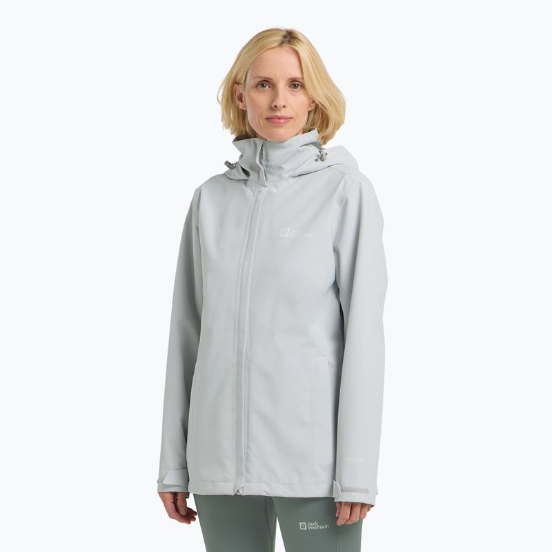 Jack Wolfskin Damen Regenjacke Trailtime 2L cool grey