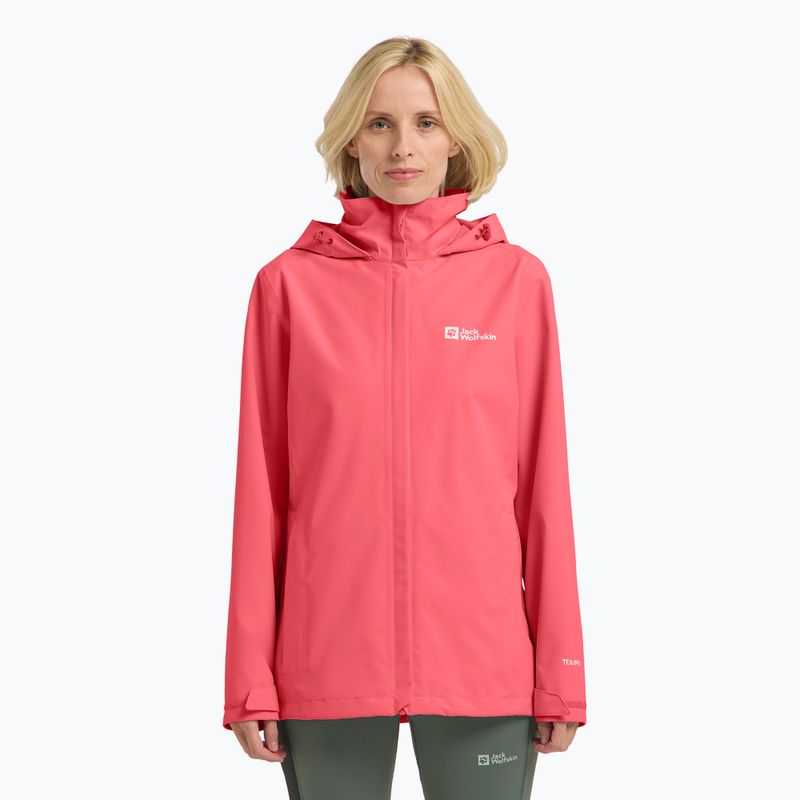 Regenjacke Damen Jack Wolfskin Trailtime 2L sunset coral