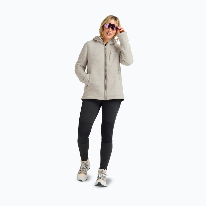 Fleece Hoodie Sweatshirt Damen Jack Wolfskin Cradle Mountain Pile Full Zip pale sand 2