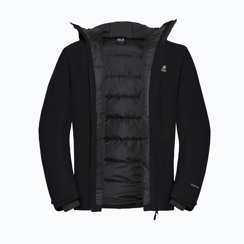 Herren-Regenjacke Jack Wolfskin Icecape 2L Down Ins Rds schwarz 9