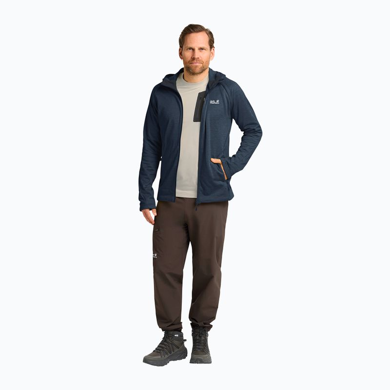 Trekking Hoodie Sweatshirt Herren Jack Wolfskin Peak District Hooded Full Zip midnight sky 2