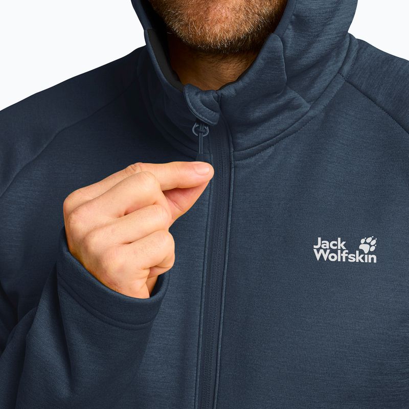 Trekking Hoodie Sweatshirt Herren Jack Wolfskin Peak District Hooded Full Zip midnight sky 5