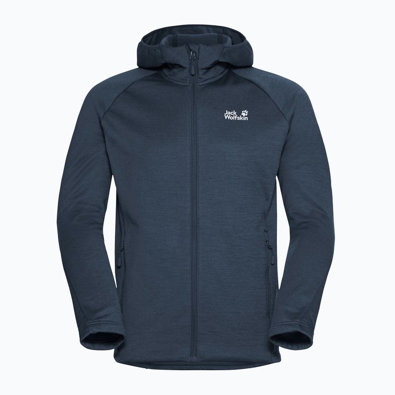 Trekking Hoodie Sweatshirt Herren Jack Wolfskin Peak District Hooded Full Zip midnight sky 7