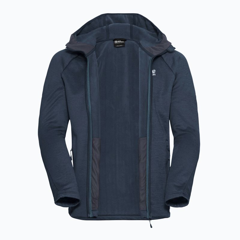 Trekking Hoodie Sweatshirt Herren Jack Wolfskin Peak District Hooded Full Zip midnight sky 9