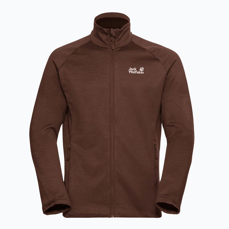 Trekking Hoodie Sweatshirt Herren Jack Wolfskin Peak District Full Ziphot choc 7