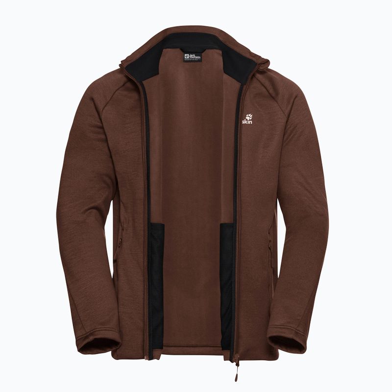 Trekking Hoodie Sweatshirt Herren Jack Wolfskin Peak District Full Ziphot choc 9