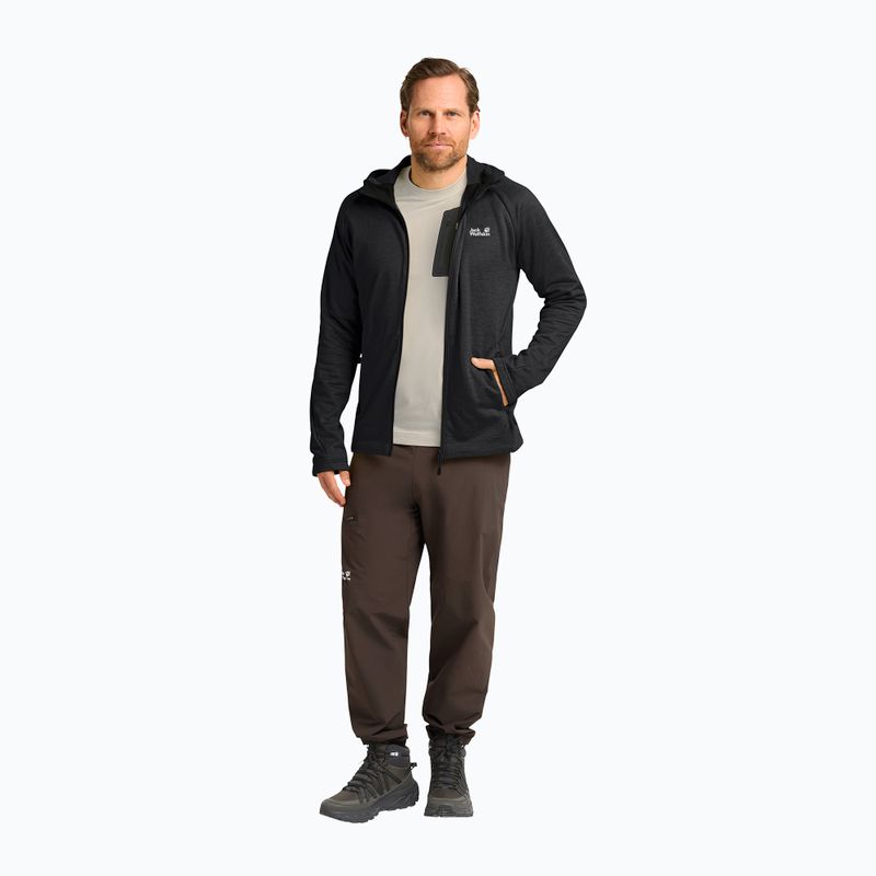 Trekking Hoodie Sweatshirt Herren Jack Wolfskin Peak District Hooded Full Zip black 2