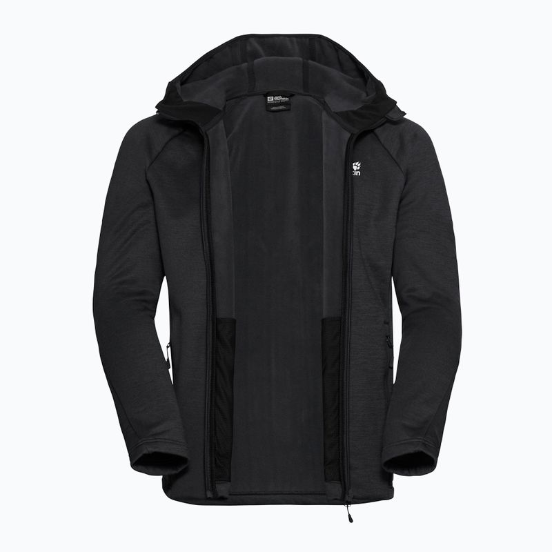 Trekking Hoodie Sweatshirt Herren Jack Wolfskin Peak District Hooded Full Zip black 9