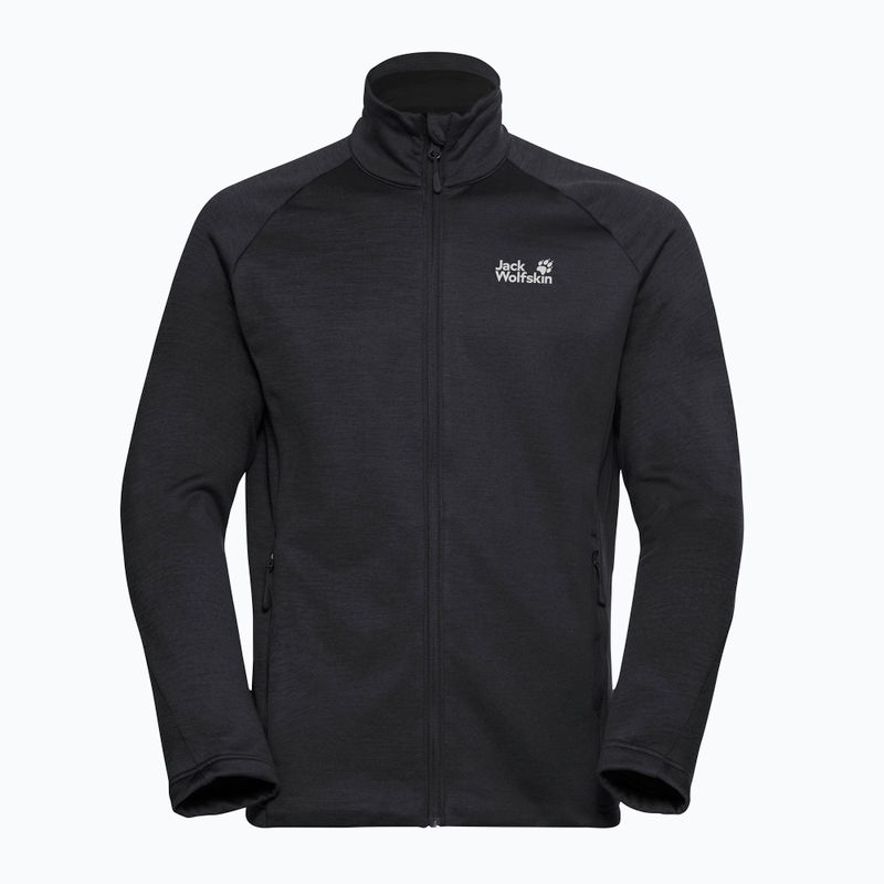 Herren-Trekking-Fleecejacke Jack Wolfskin Peak District Full Zip schwarz 7