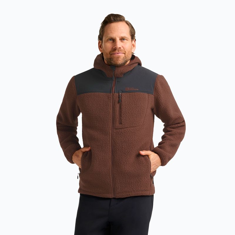 Herren-Fleecejacke Jack Wolfskin Kammweg Pile Fz hot choc
