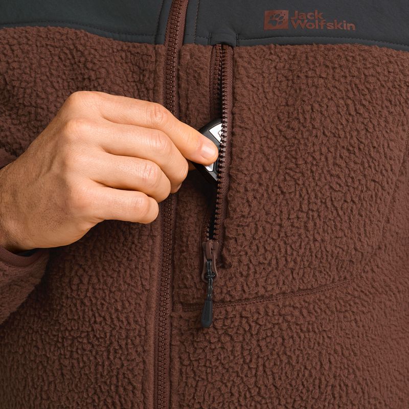 Herren-Fleecejacke Jack Wolfskin Kammweg Pile Fz hot choc 5