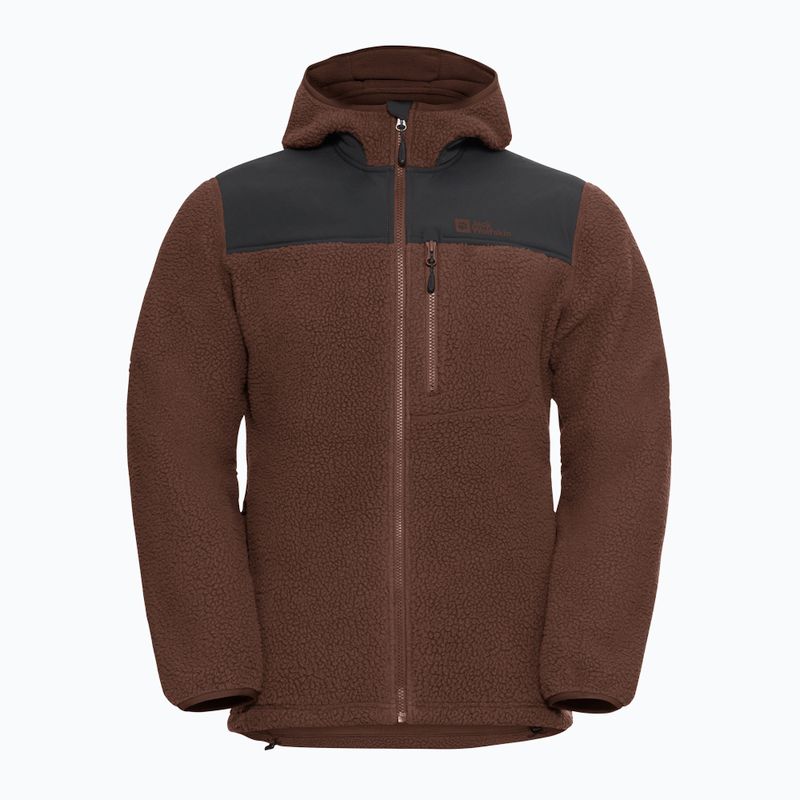 Fleece Hoodie Sweatshirt Herren Jack Wolfskin Kammweg Pile Fz hot choc 7