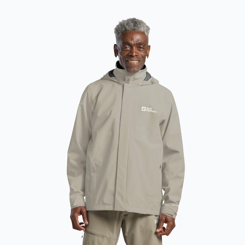Herren-Regenjacke Jack Wolfskin Trailtime 2L Leinen