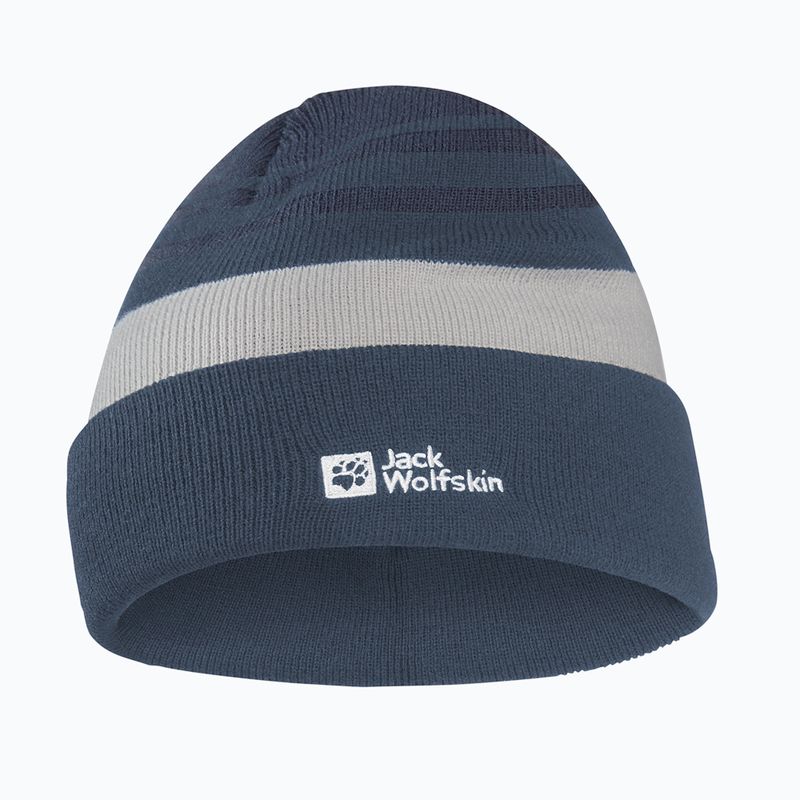 Kinder-Wintermütze Jack Wolfskin Stripy Knit midnight sky