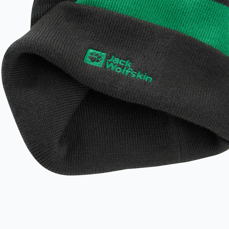 Wintermütze Kinder Jack Wolfskin Stripy Knit slate green/mystic 5