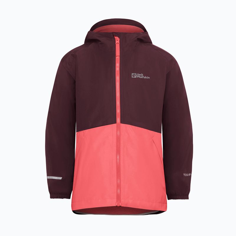 Kinder 3in1 Jack Wolfskin Iceland Jacke sunset coral