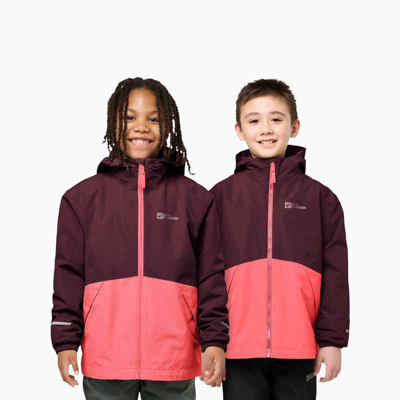 Kinder 3in1 Jack Wolfskin Iceland Jacke sunset coral 7