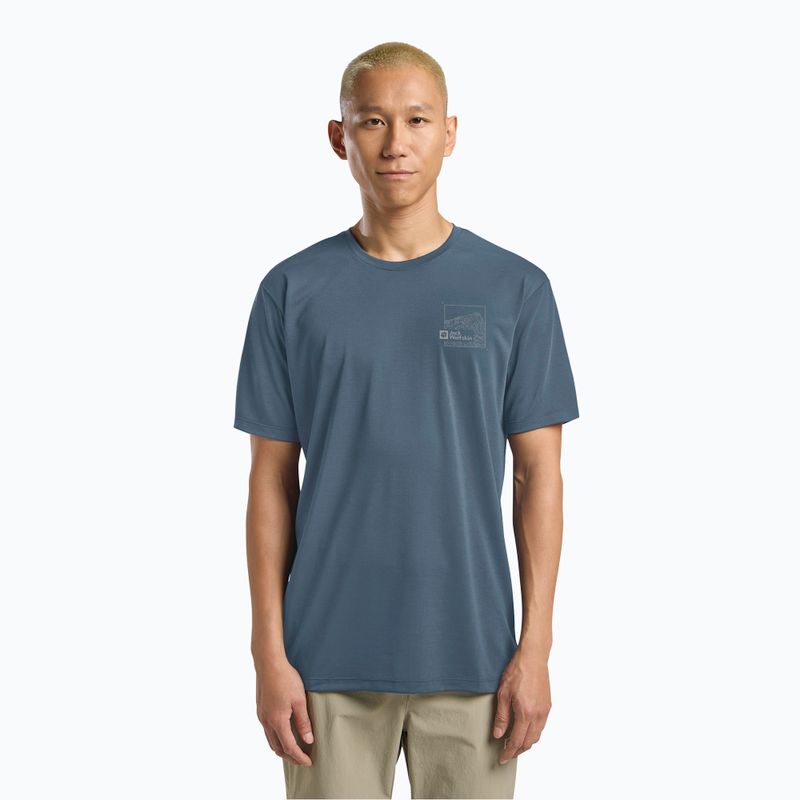 Herren-T-Shirt Jack Wolfskin Vonnan Graphic peak trail midnight sky