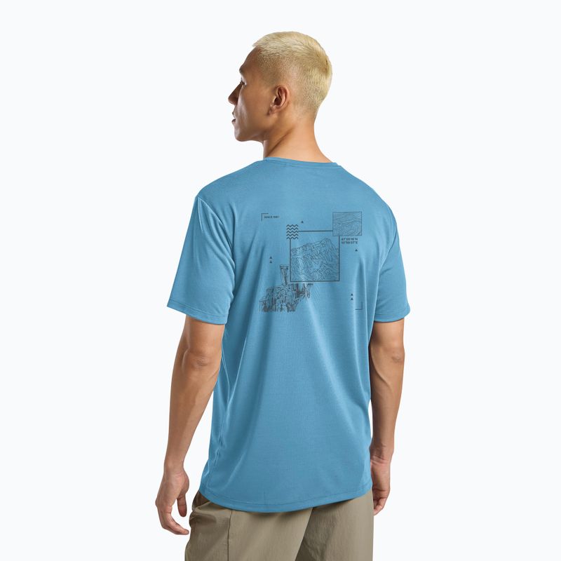 Herren-T-Shirt Jack Wolfskin Vonnan Graphic peak trail himmelblau 3