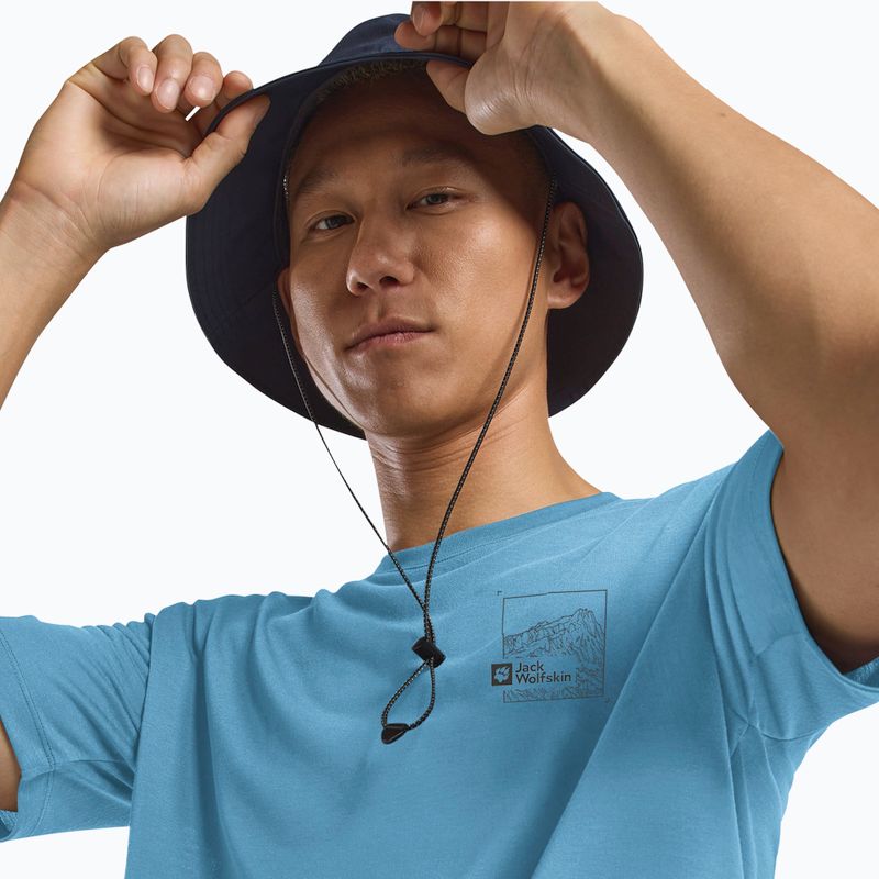 Shirt Herren Jack Wolfskin Vonnan Graphic peak trail sky blue 4