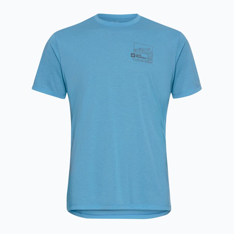 Herren-T-Shirt Jack Wolfskin Vonnan Graphic peak trail himmelblau 6
