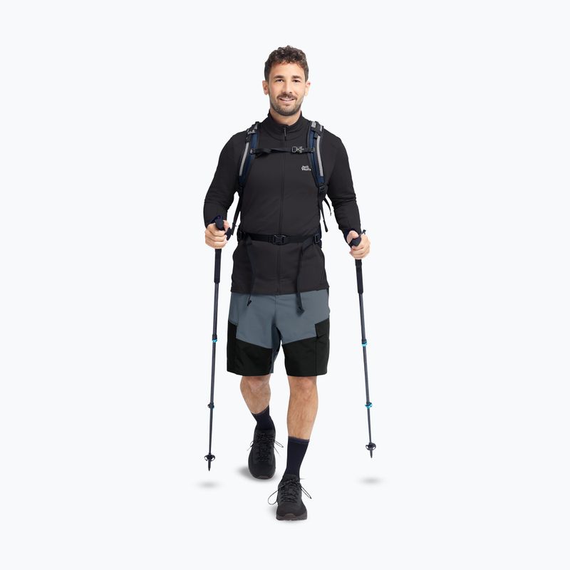 Herren-Trekkingsweatshirt  Jack Wolfskin Litestride Full Zip black 2