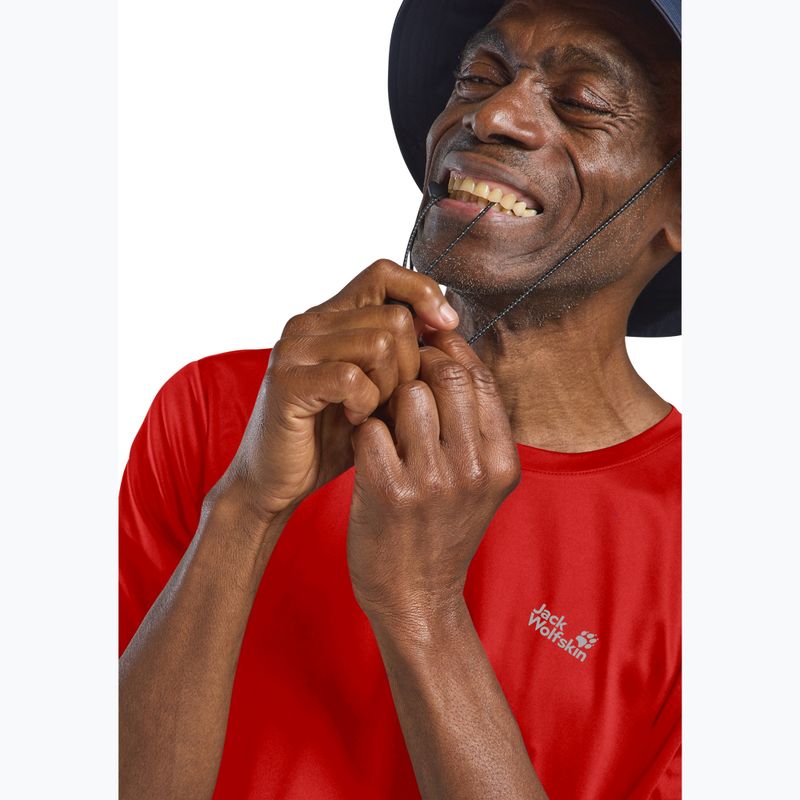 Herren Trekking T-Shirt Jack Wolfskin Tech T siren red 4