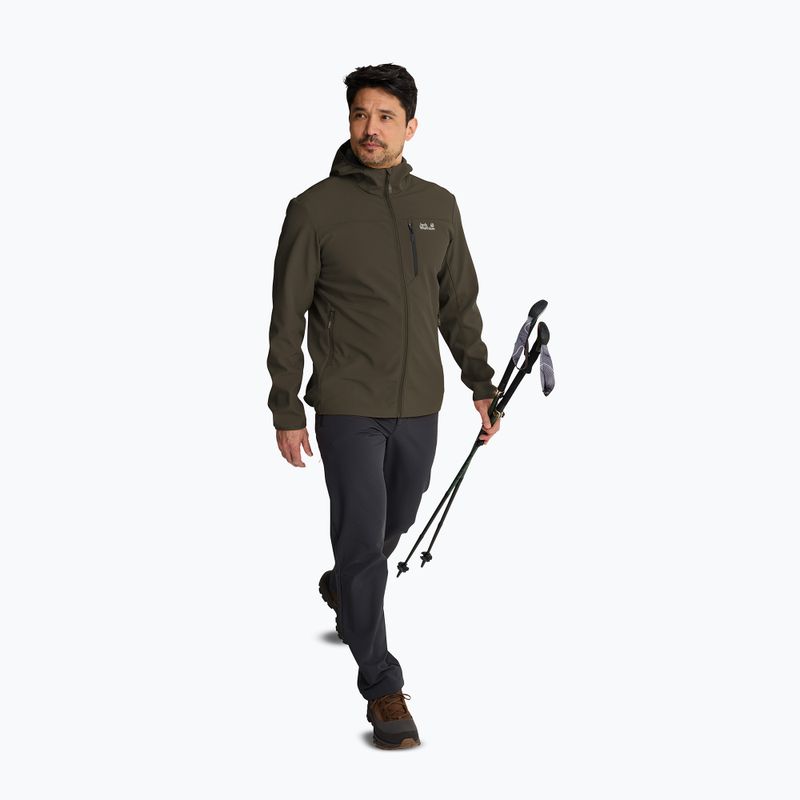 Herren-Windjacke Jack Wolfskin Wild Winds Hooded obsidian moss 2