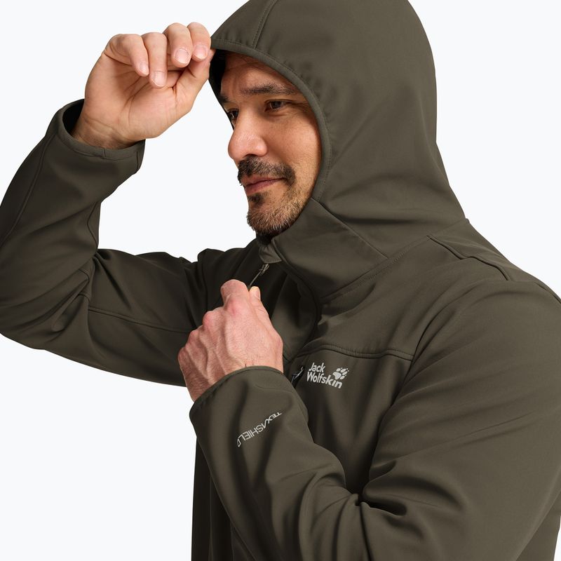 Herren-Windjacke Jack Wolfskin Wild Winds Hooded obsidian moss 4