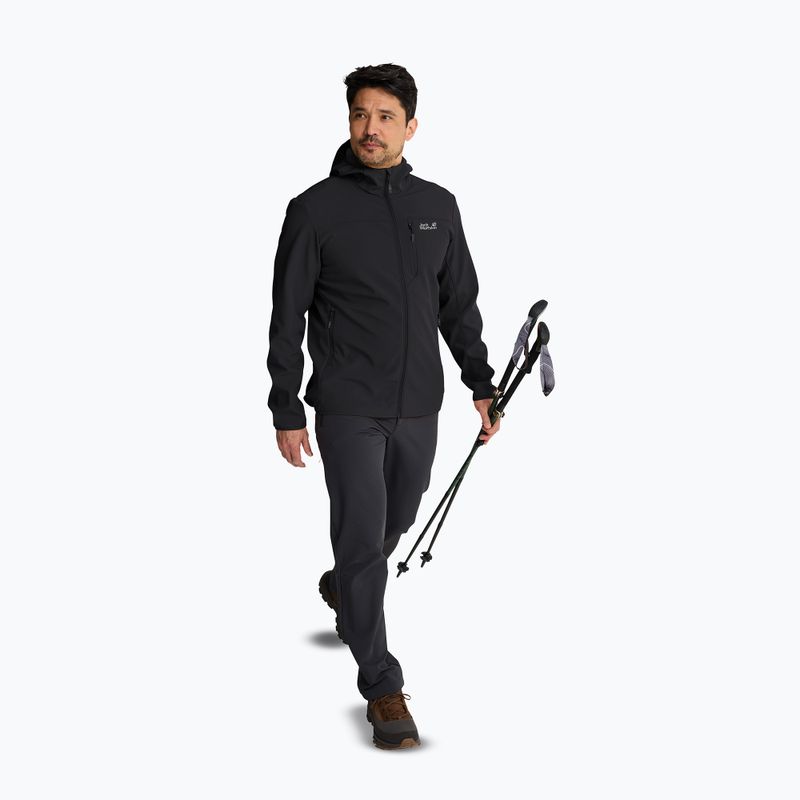 Herren-Windjacke Jack Wolfskin Wild Winds Hooded black 3