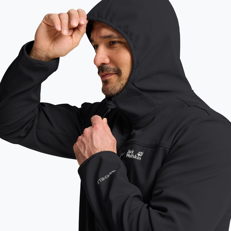 Herren-Windjacke Jack Wolfskin Wild Winds Hooded black 4