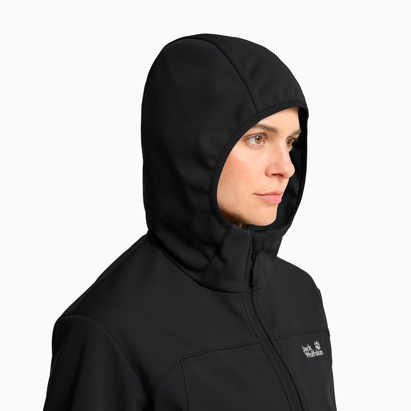 Damen-Softshelljacke Jack Wolfskin Windhain 2 Hoody black 4