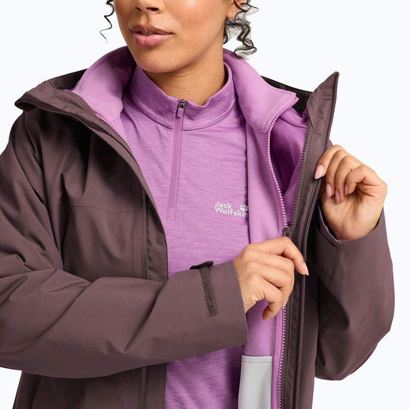 Damen-3‑in‑1‑Jacke Jack Wolfskin Moonrise 2 3IN1 sheer plum 8