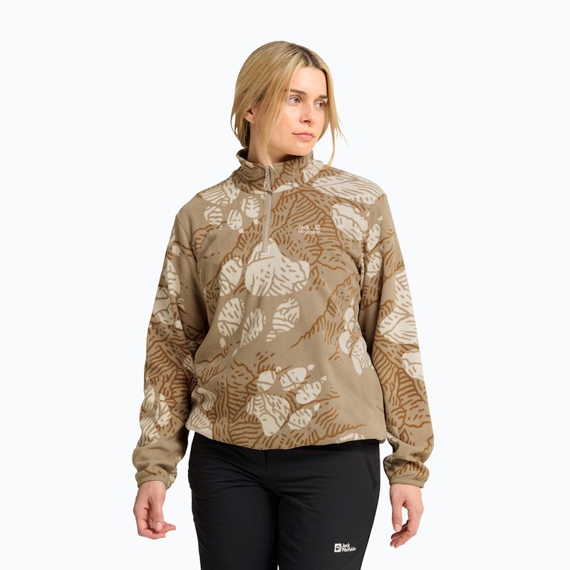 Fleecejacke für Damen Jack Wolfskin Paw Era 100 Orint Half Zip paw hazel wood