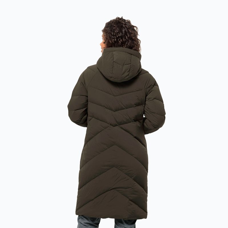 Damen Daunenmantel Jack Wolfskin Marienplatz Coat obsidian moss 2