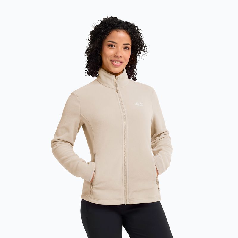 Fleecejacke für Damen Jack Wolfskin Taunus 100 Full Zip oyster
