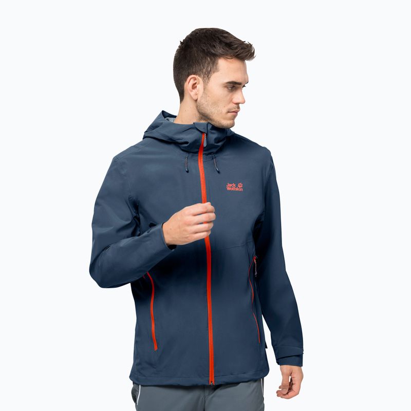 Jack Wolfskin Herren Highest Peak 2.5L Regenjacke navy blau 1114961_1383