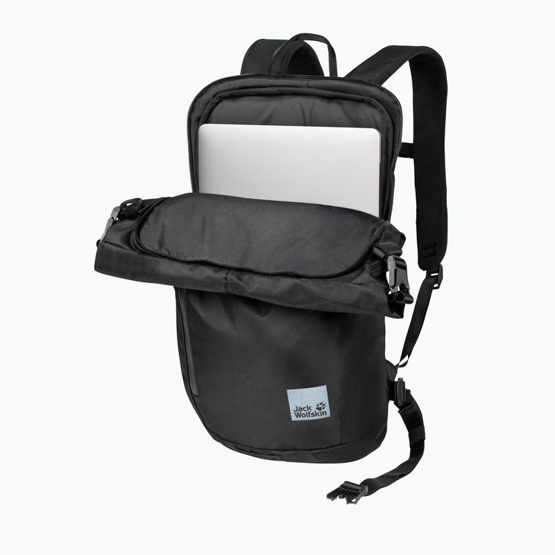 Jack Wolfskin Helsinki Rolltop 18 l ultra schwarzer Tagesrucksack 4