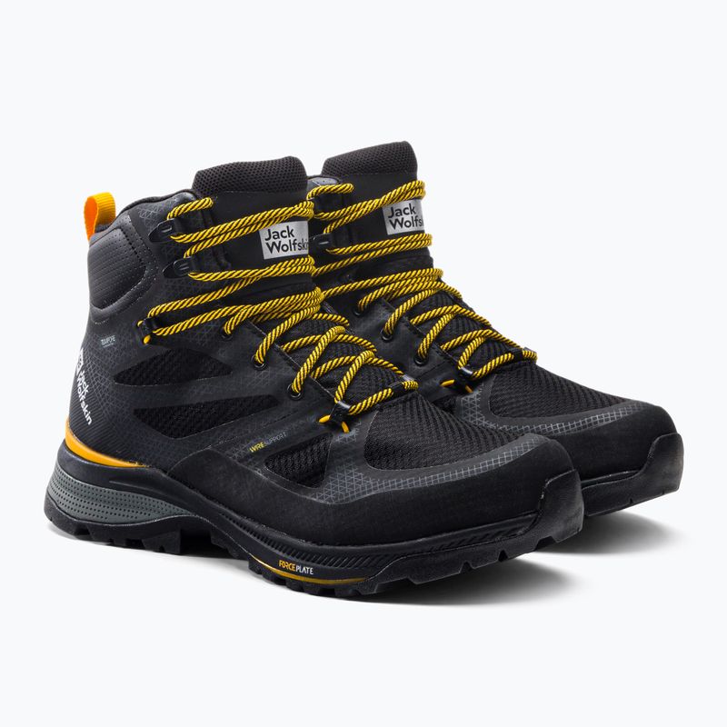 Jack Wolfskin Herren Force Striker Texapore Mid Trekking Stiefel black/burly yellow xt 4038823 5