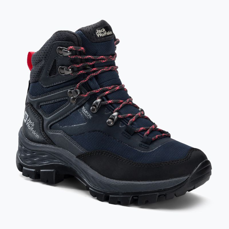 Jack Wolfskin Damen-Trekkingstiefel Rebellion Guide Texapore Mid schwarz-blau 4053801